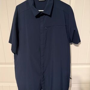 Arc'teryx Navy Short-Sleeve Technical Shirt Jacket - Zip Chest Pocket